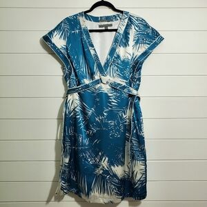 Proenza Schouler for Target Teal and White Palm-Print Midi Dress